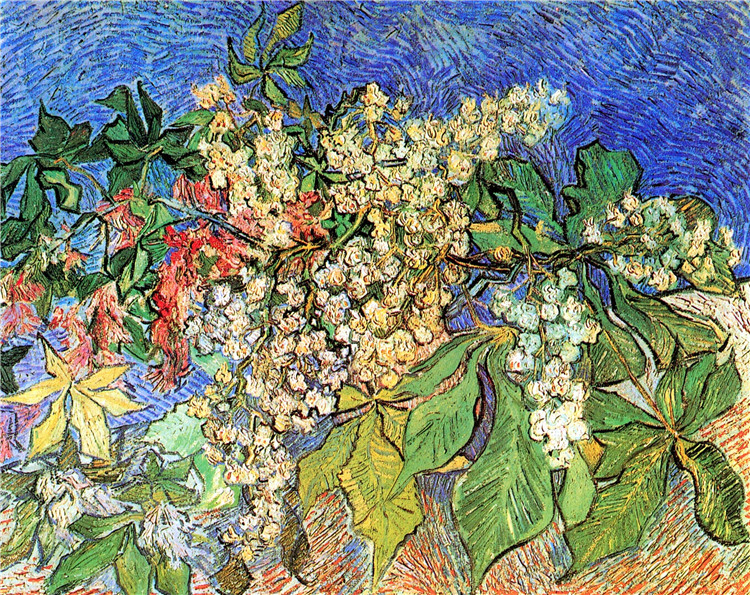 Blossoming Chestnut Branches Van Gogh Oil Painting